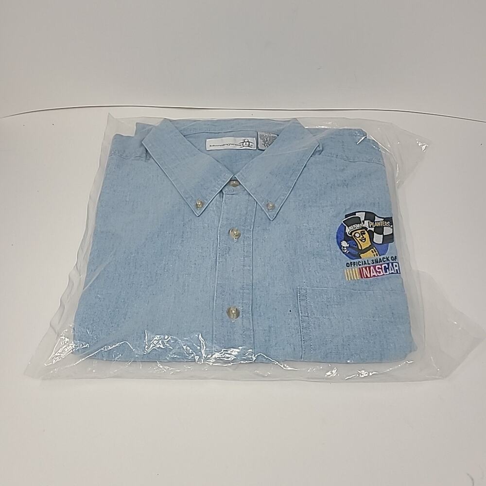 Vintage Nascar Mr. Peanut Denim Men's Size Large Munsingwear Brand